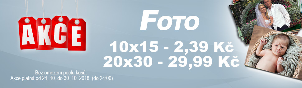 Foto 10x15 za 2,39 Kč. Foto 20x30 za 29,99 Kč